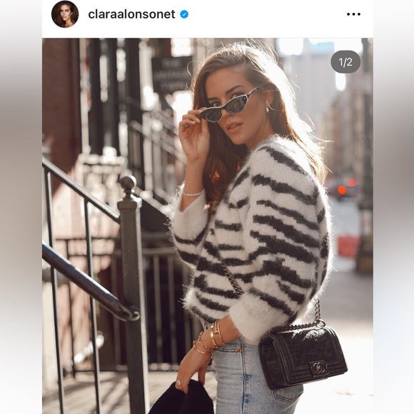 Bash parish black and white sweater size 2 - Picture 1 of 8